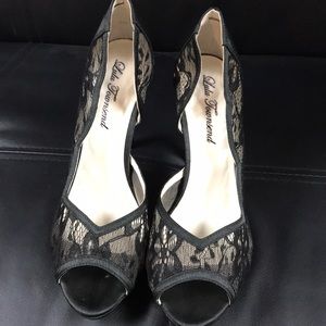 LuLu Townsend, Lace High Heels, Open Toe, size 8
